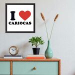 Quadro Quadrado I Love Cariocas - 33x33 Cm