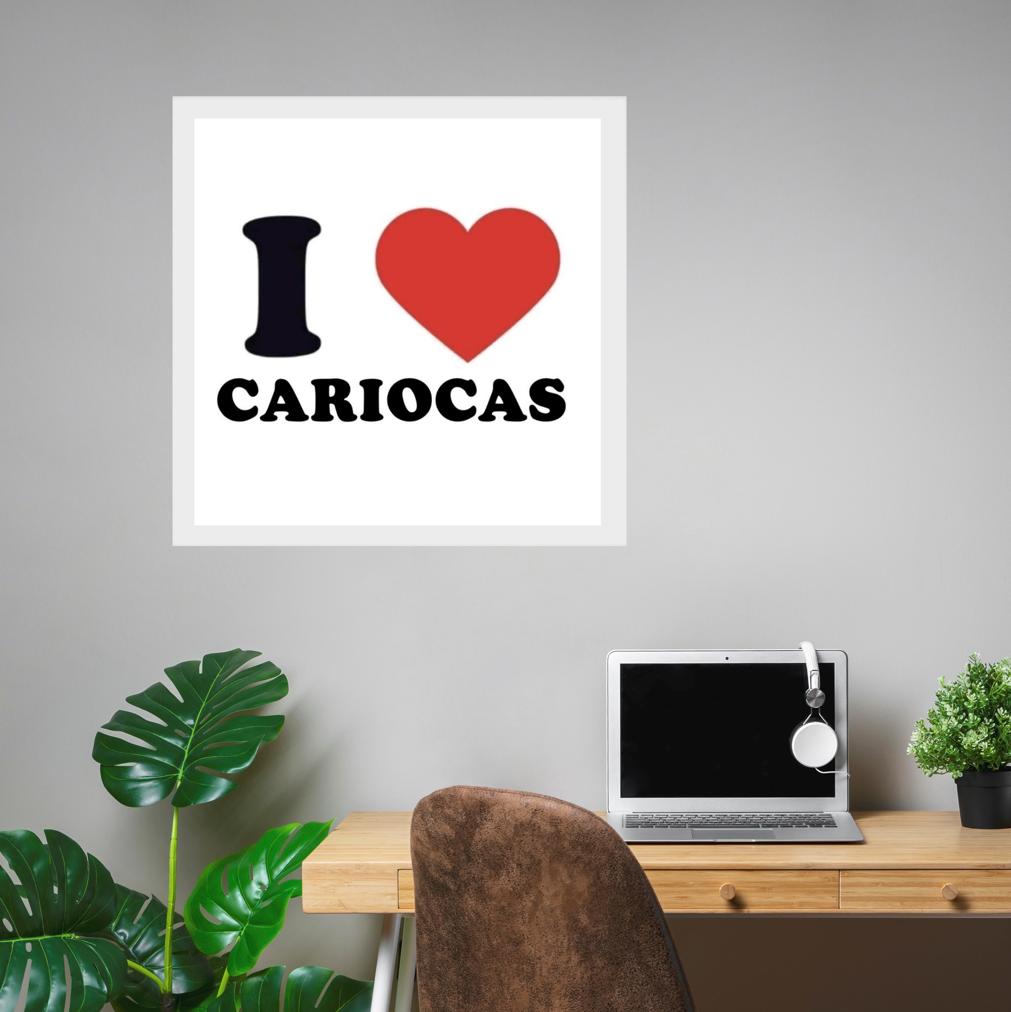 Quadro Quadrado I Love Cariocas - 33x33 Cm b