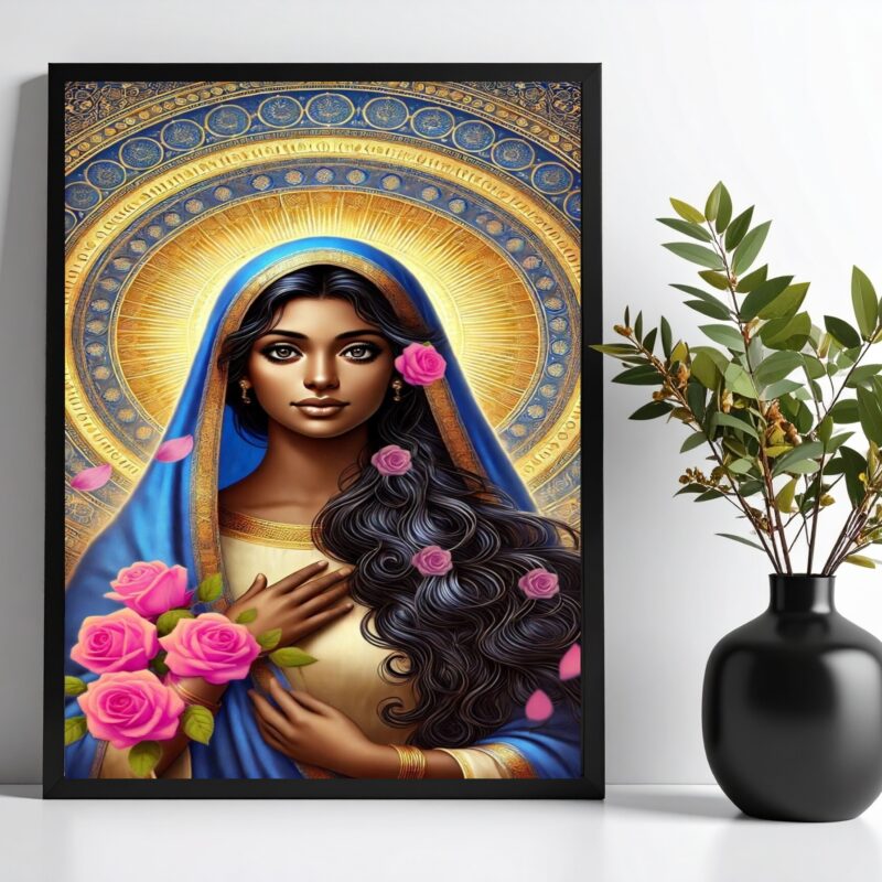 Quadro Santa Sara Kali - Flores Rosas