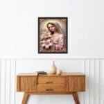 Quadro Virgem Maria Flores e Pérolas