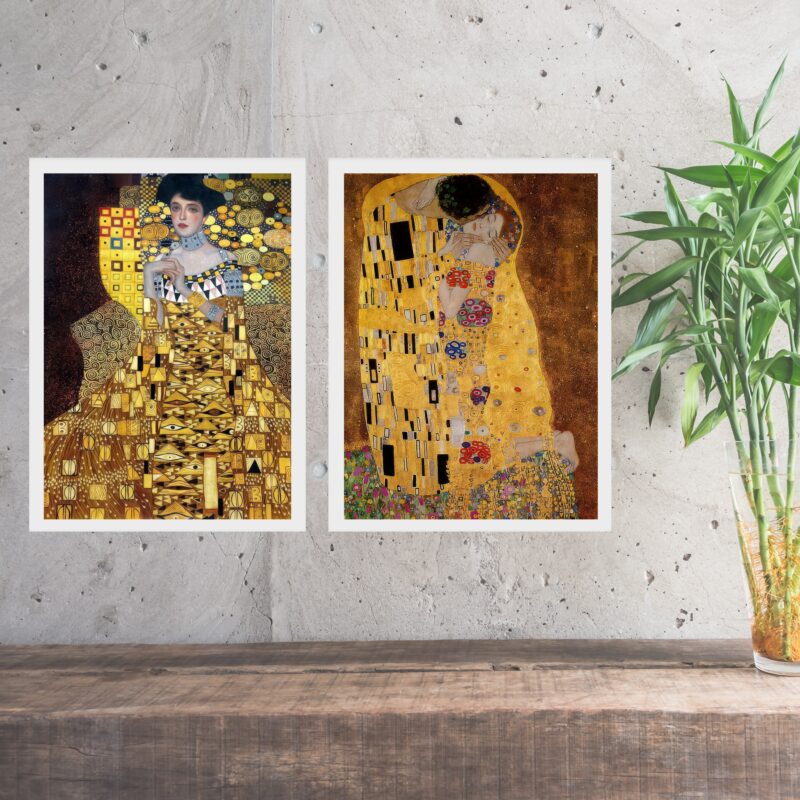 Kit 2 Quadros Obras Clássicas De Gustav Klimt