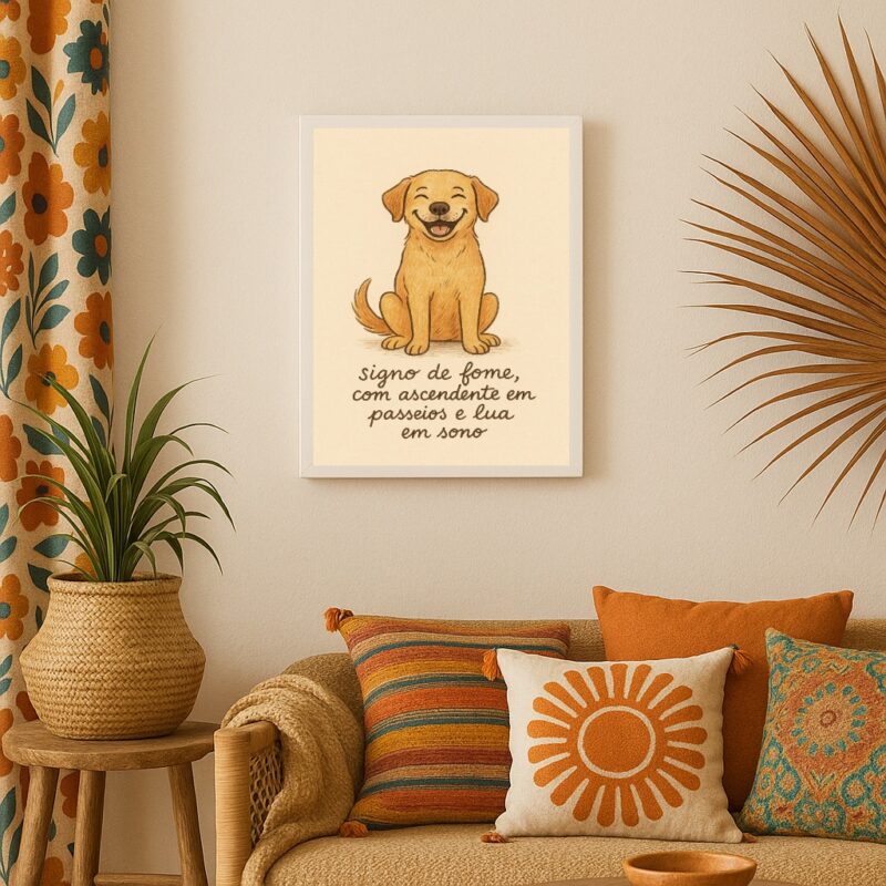 Quadro Cachorro Caramelo Signo Humor