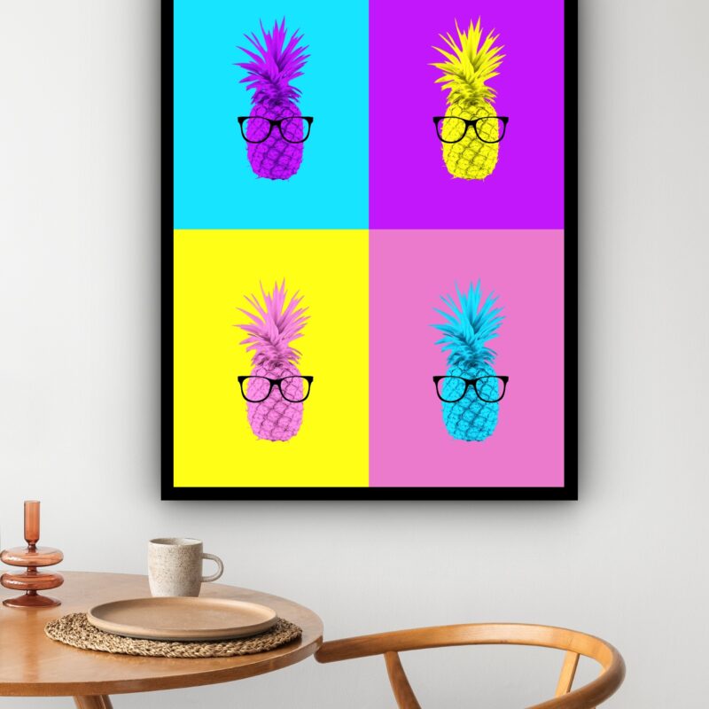 Quadro Decorativo Abacaxis Pop Art - 70x50 cm