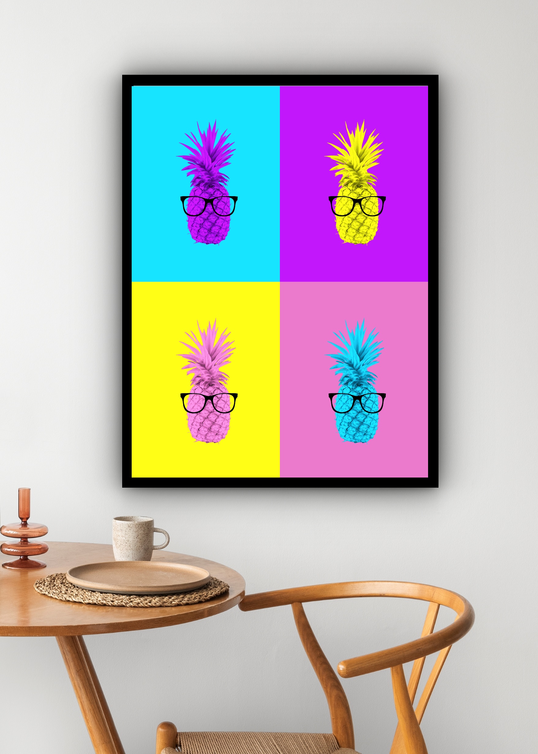 Quadro Decorativo Abacaxis Pop Art - 70x50 cm