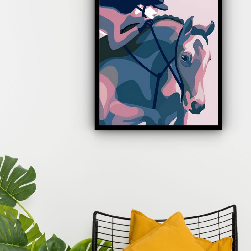 Quadro Decorativo Amazona Cavalo - 70x50 cm