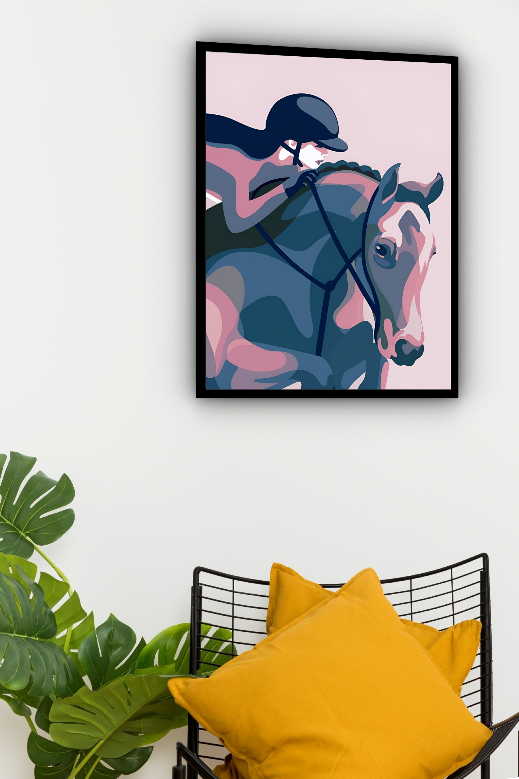 Quadro Decorativo Amazona Cavalo - 70x50 cm
