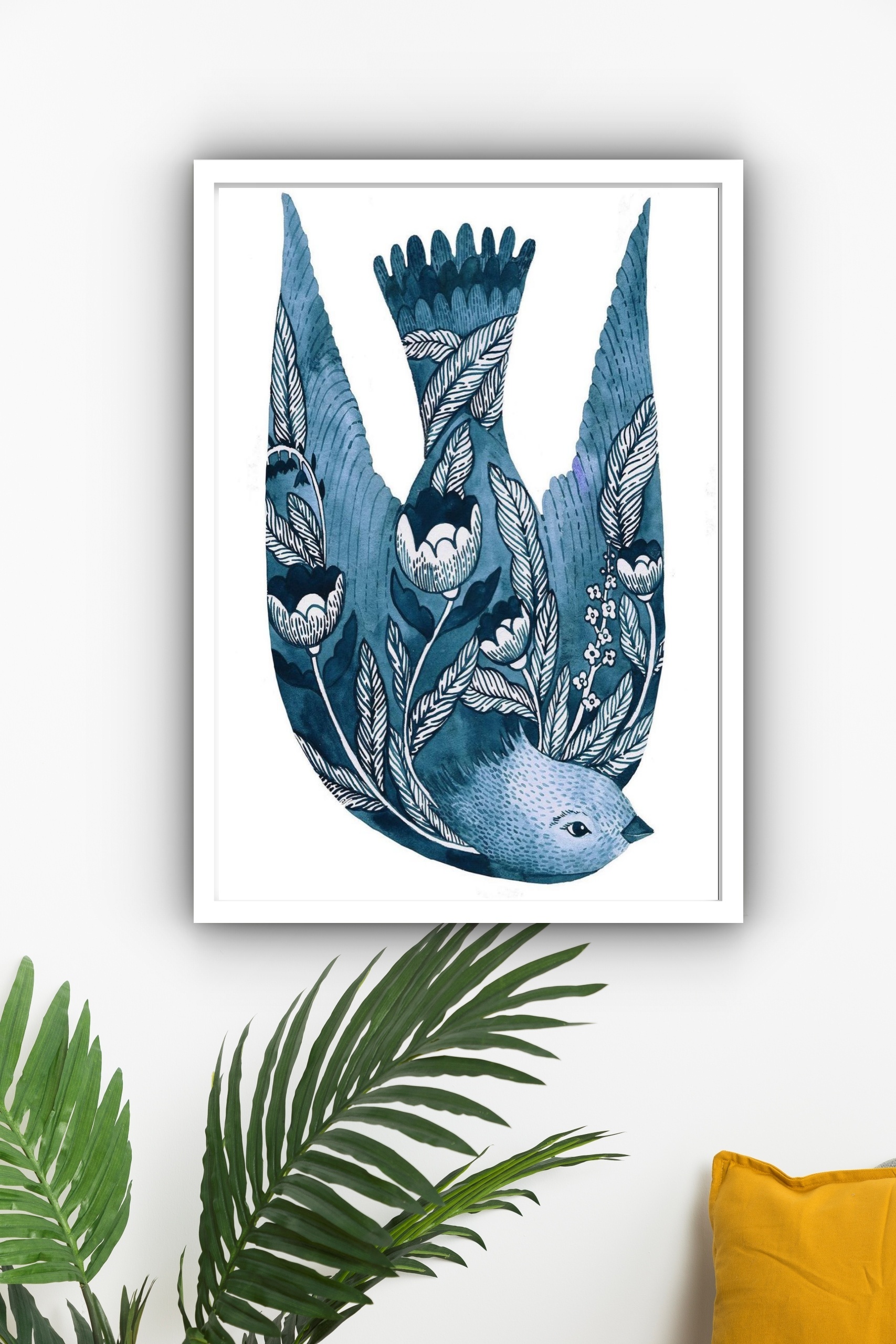 Quadro Decorativo Andorinha Portuguesa - 70x50 cm