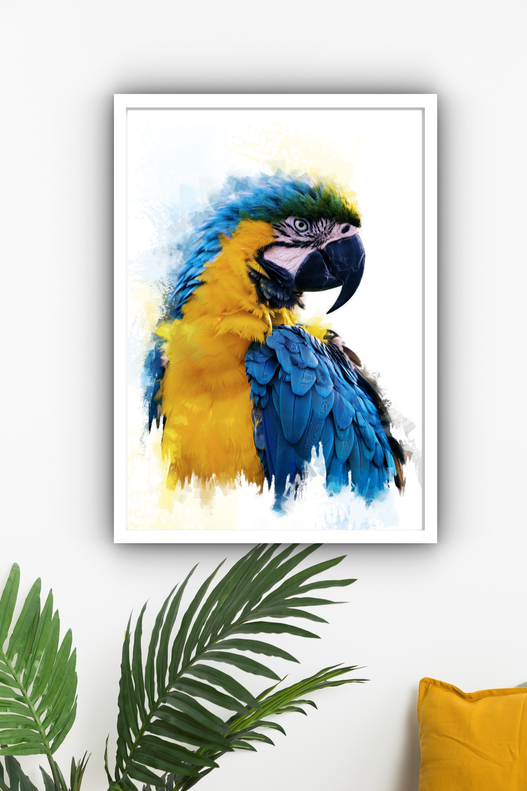 Quadro Decorativo Arara Aquarela - 70x50 cm