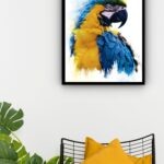Quadro Decorativo Arara Aquarela - 70x50 cm