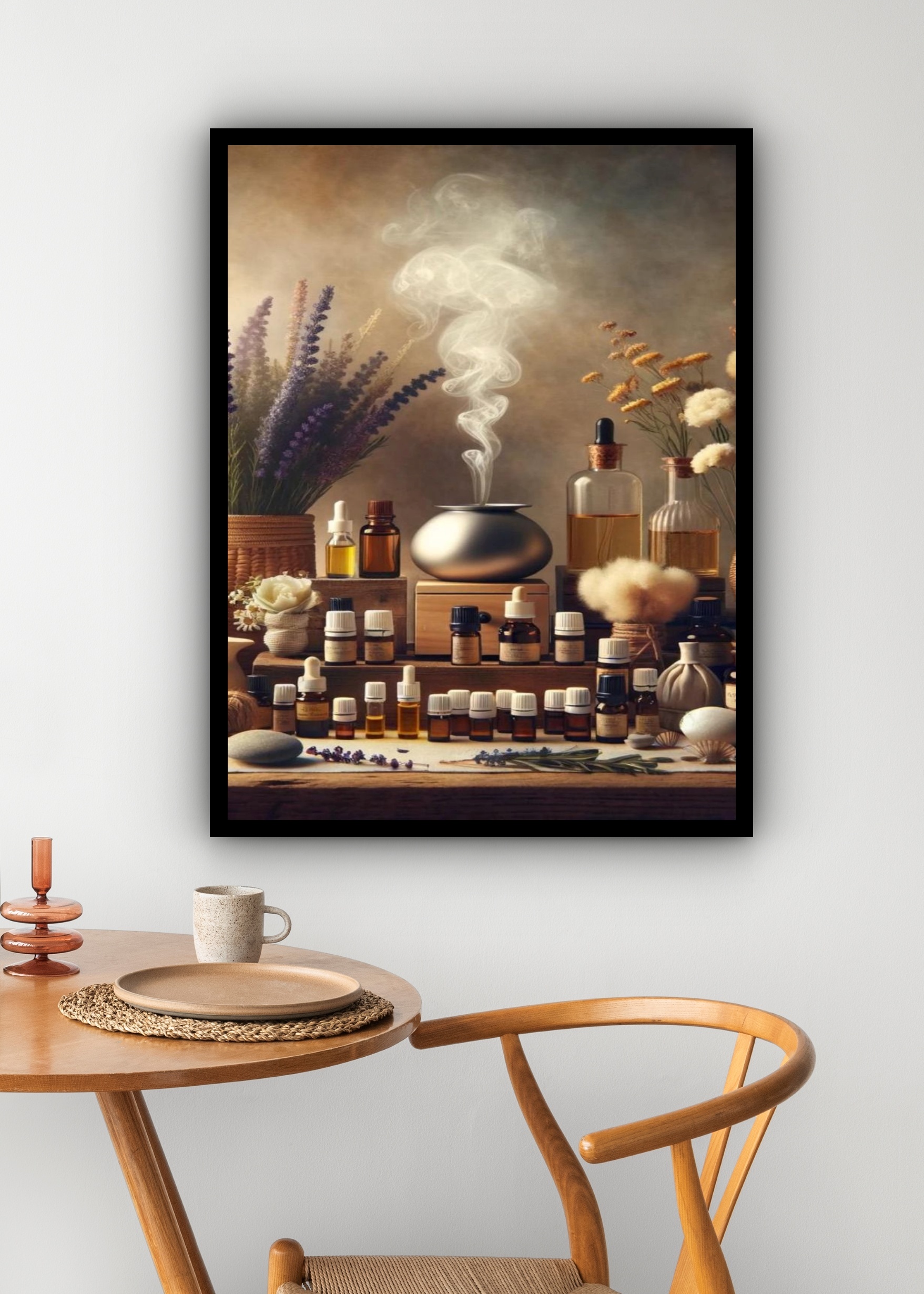 Quadro Decorativo Aromaterapia Óleos Essenciais - 70x50 cm