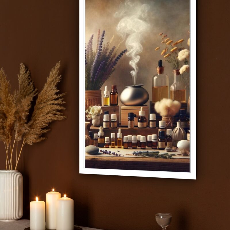 Quadro Decorativo Aromaterapia Óleos Essenciais - 70x50 cm
