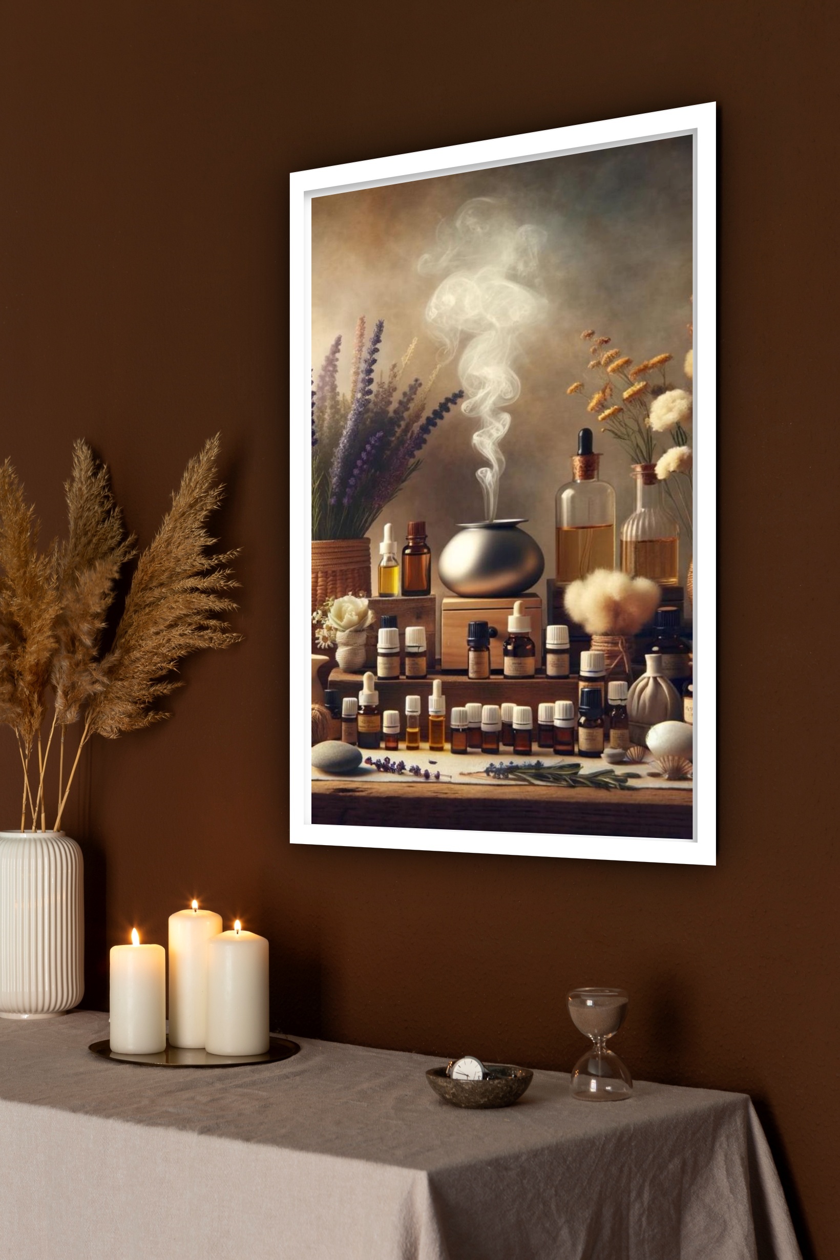 Quadro Decorativo Aromaterapia Óleos Essenciais - 70x50 cm