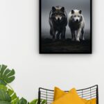 Quadro Decorativo Arquétipo Casal De Lobos - 70x50 cm