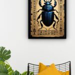 Quadro Decorativo Arte Egípcia Escaravelho - 70x50 cm
