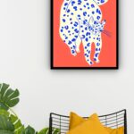 Quadro Decorativo Arte Gato Fundo Vermelho - 70x50 cm