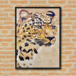 Quadro Decorativo Arte Leopardo Bege - 70x50 cm