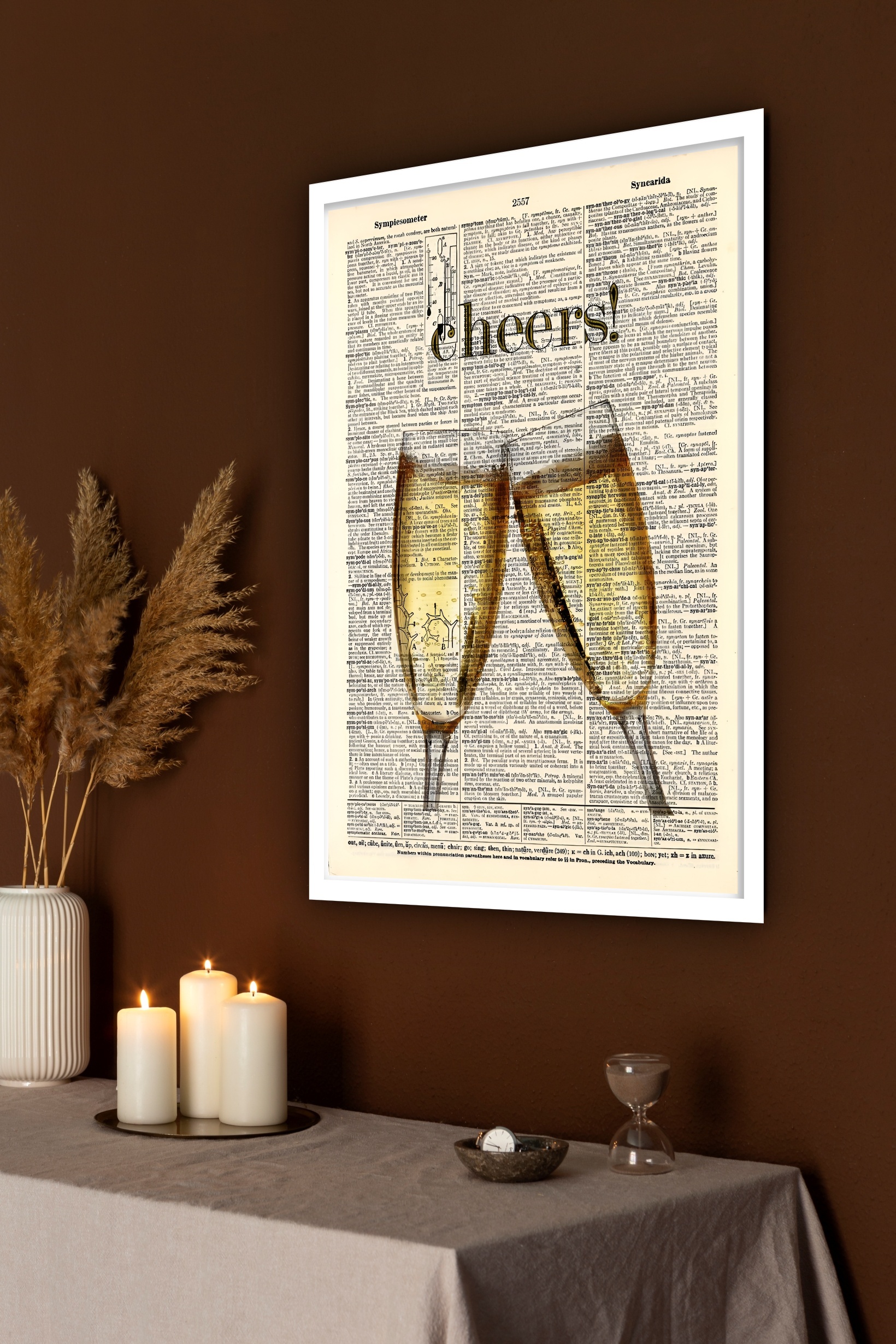 Quadro Decorativo Brinde Cheers Bar Vintage - 70x50 cm