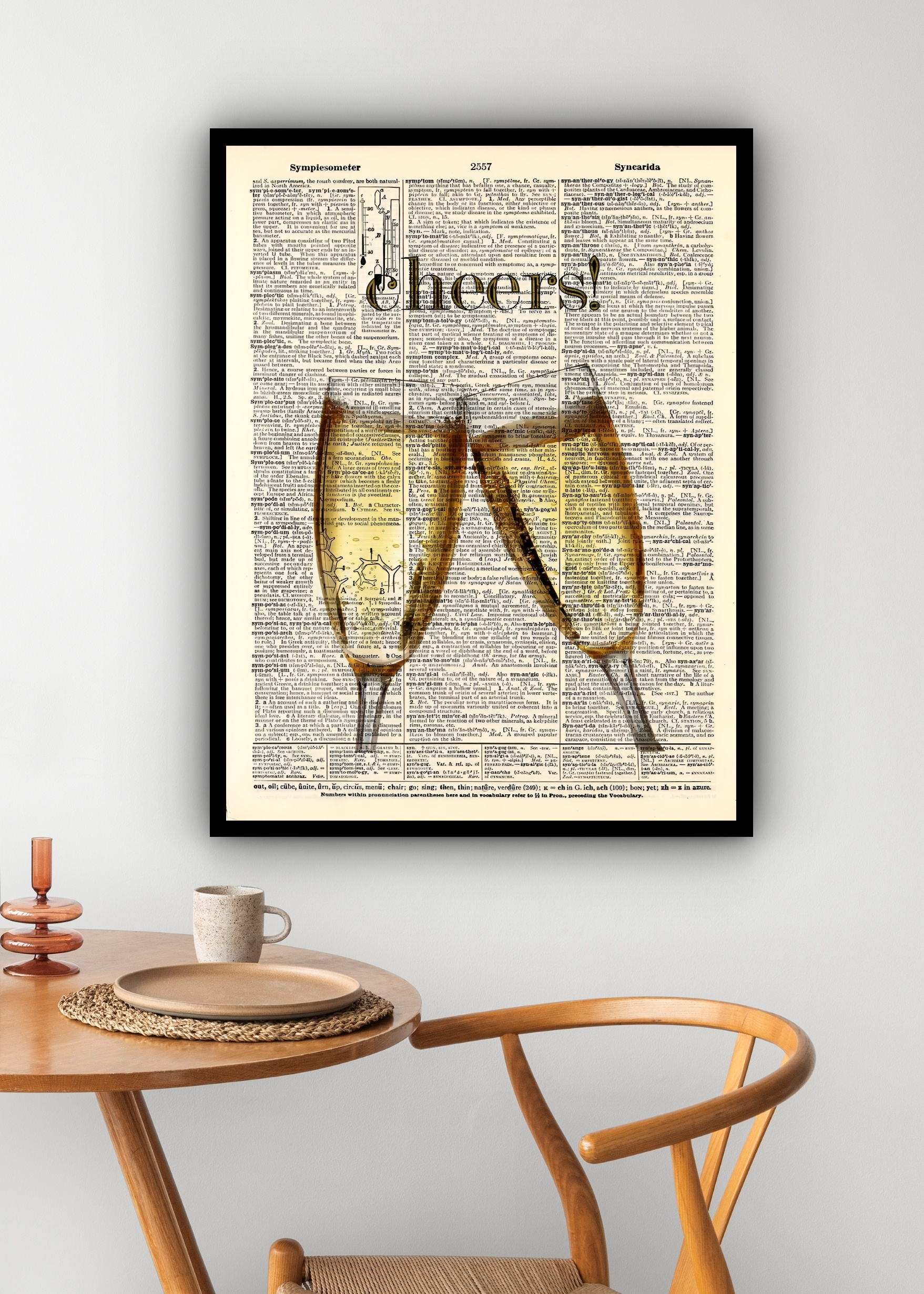 Quadro Decorativo Brinde Cheers Bar Vintage - 70x50 cm