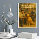Quadro Decorativo Cachorro Caramelo No Bar