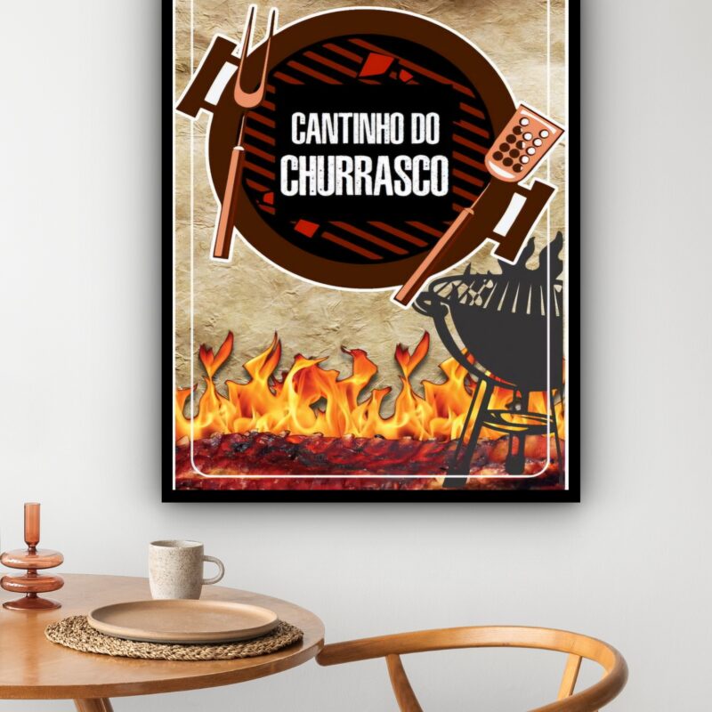 Quadro Decorativo Cantinho do Churrasco - 70x50 cm