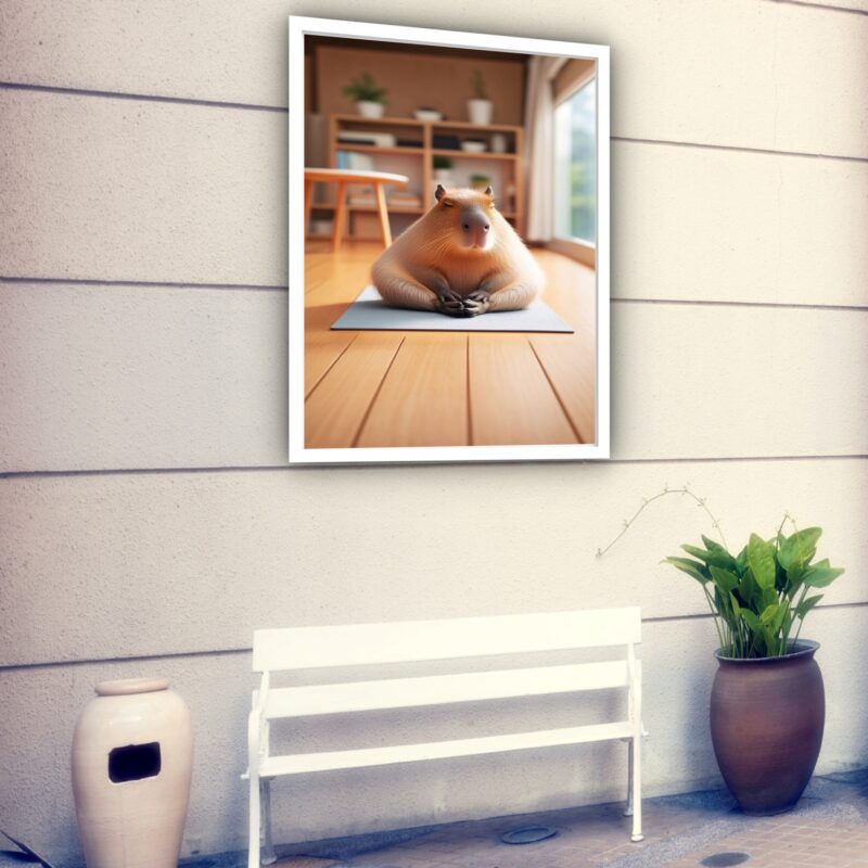 Quadro Decorativo Capivara Meditando - 70x50 cm