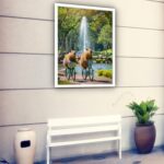 Quadro Decorativo Capivaras Andando De Bicicleta - 70x50 cm