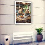 Quadro Decorativo Capivaras Cozinha - 70x50 cm