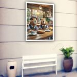 Quadro Decorativo Capivaras Cozinha Café - 70x50 cm