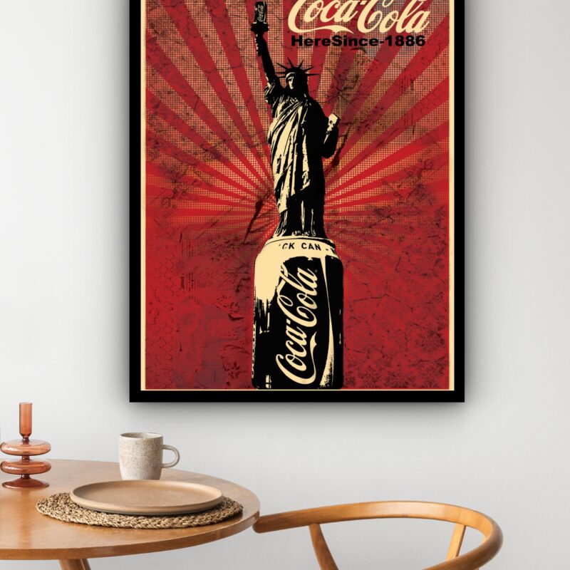 Quadro Decorativo Coca-Cola Estátua Da Liberdade - 70x50 cm