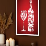 Quadro Decorativo Cozinha Kitchen Love Vinho - 70x50 cm