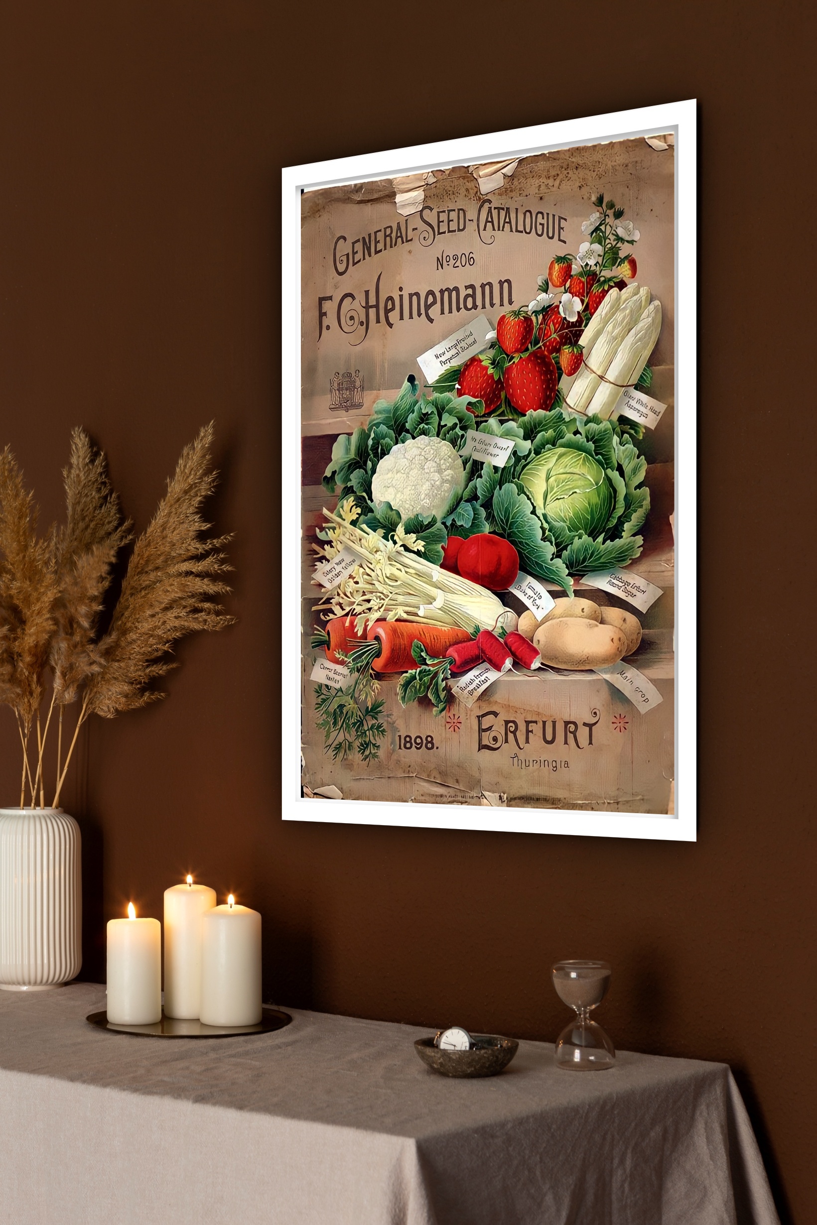Quadro Decorativo Cozinha Vegetais Vintage - 70x50 cm