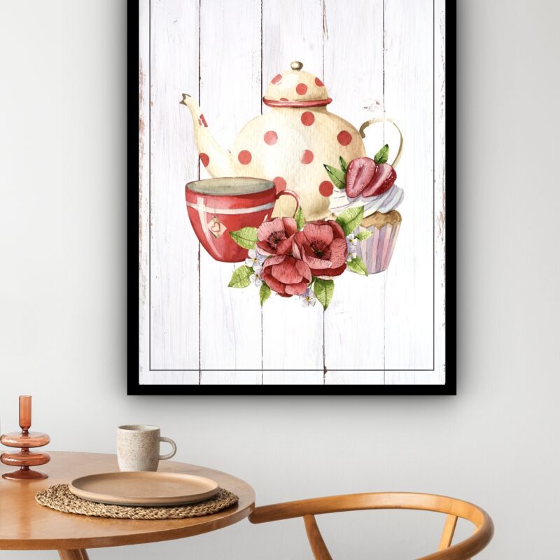 Quadro Decorativo Cozinha Vintage Chá - 70x50 cm
