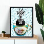Quadro Decorativo Cozinha Vintage - Girafa Xícara