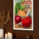Quadro Decorativo Cozinha Vintage Vegetais - 70x50 cm
