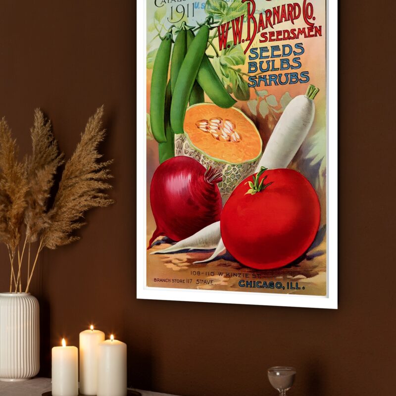 Quadro Decorativo Cozinha Vintage Vegetais - 70x50 cm