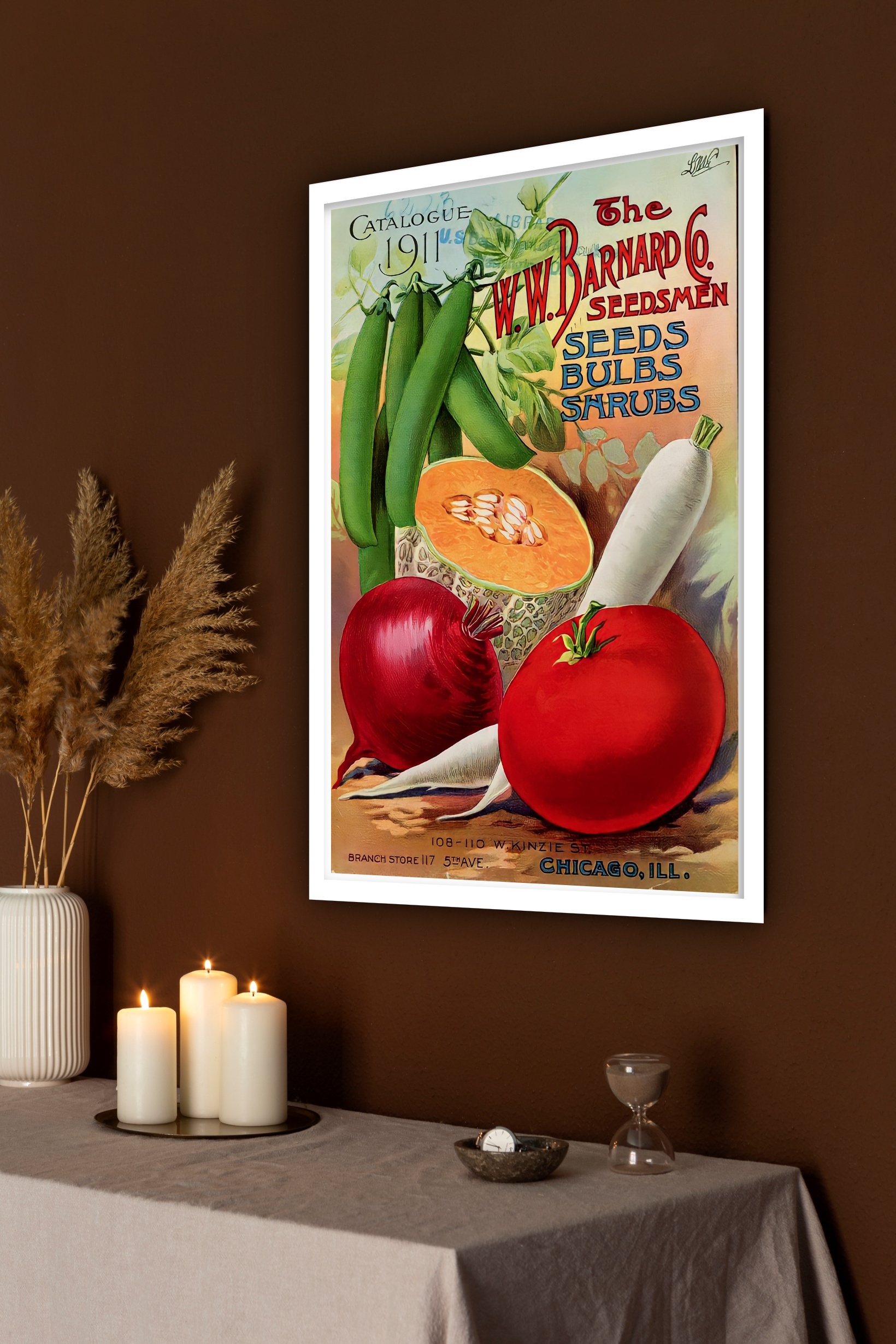 Quadro Decorativo Cozinha Vintage Vegetais - 70x50 cm