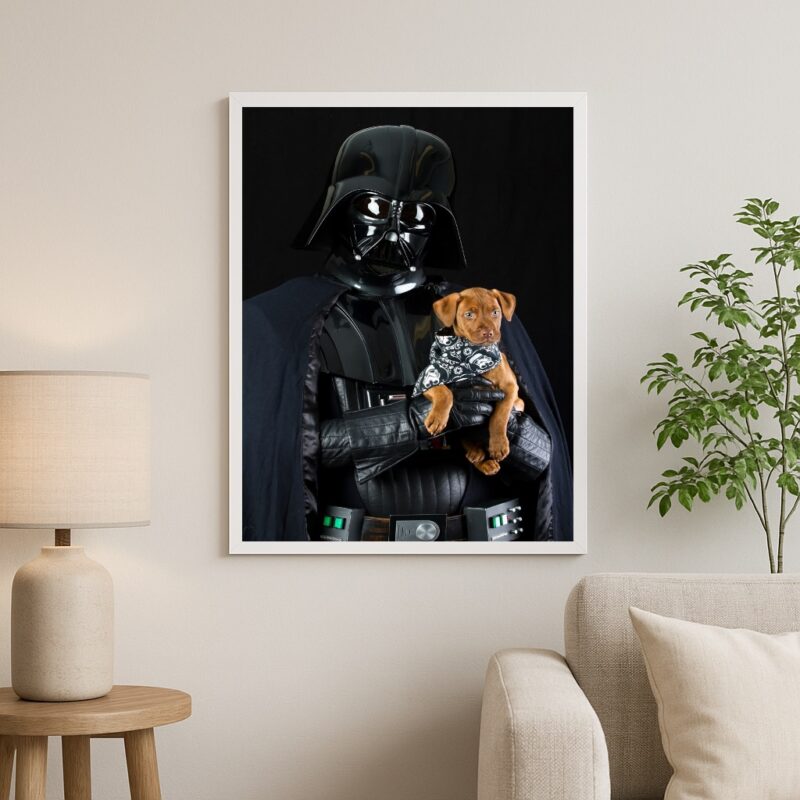Quadro Decorativo Darth Com Cachorrinho