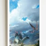 Quadro Decorativo Dinossauros Floresta - 70x50 cm