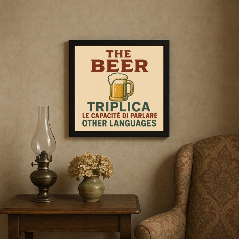 Quadro Decorativo Engraçado Cerveja - 33X33 Cm