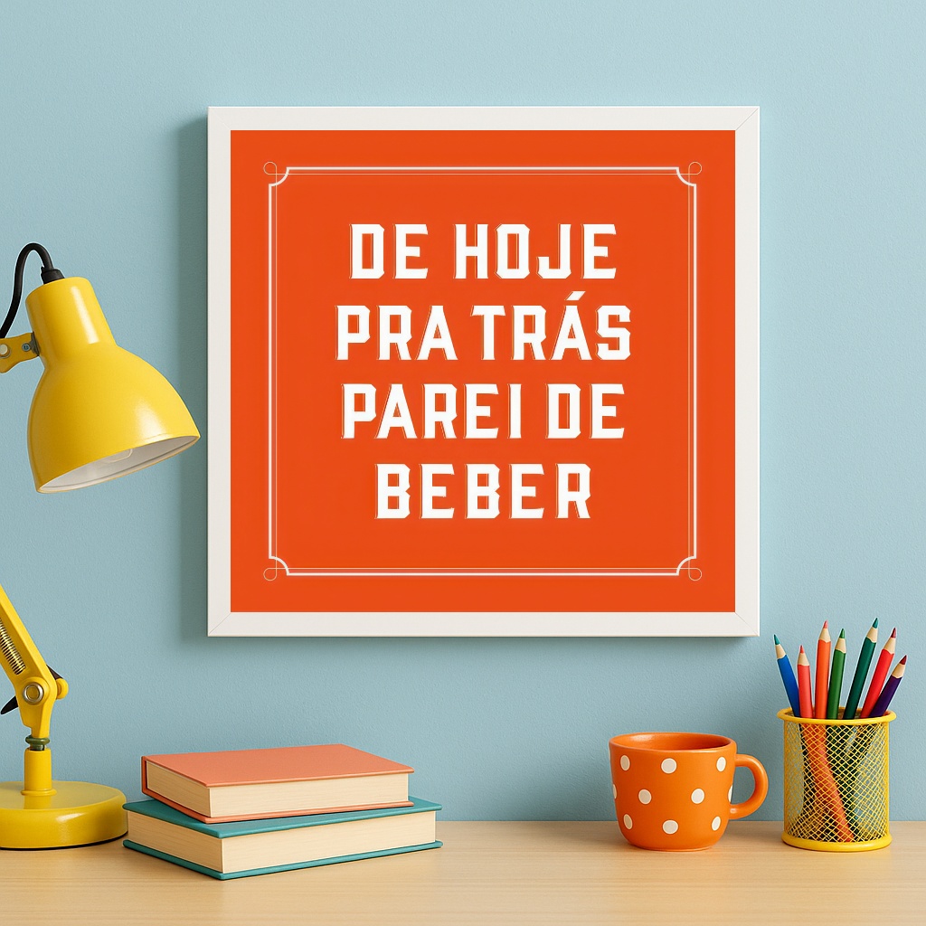 Quadro Decorativo Engraçado Frase Bebida- 33x33 Cm