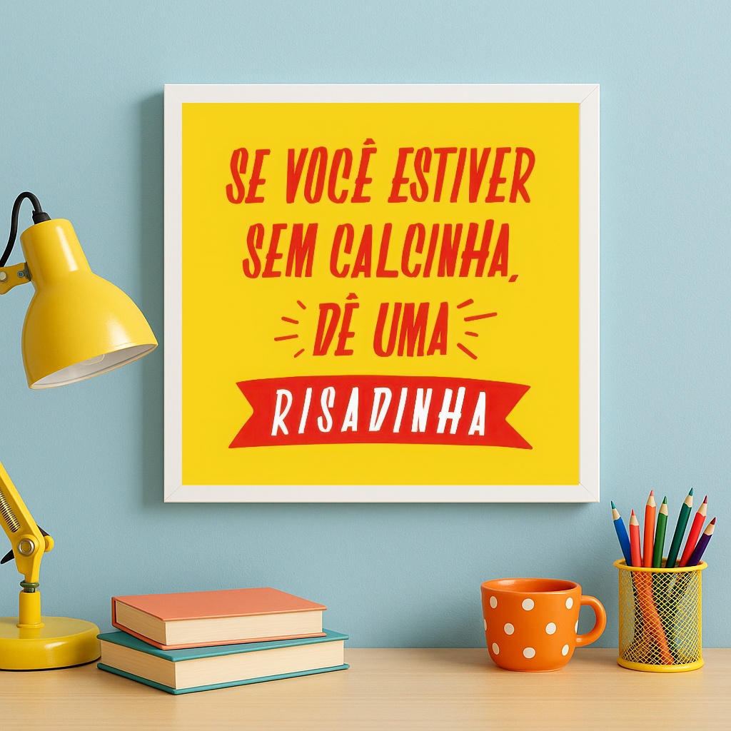 Quadro Decorativo Engraçado Frase Calcinha- 33x33 Cm
