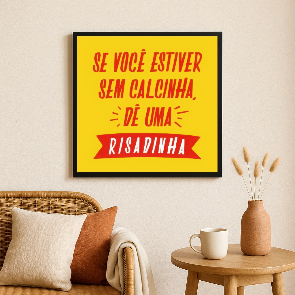 Quadro Decorativo Engraçado Frase Calcinha- 33x33 Cm