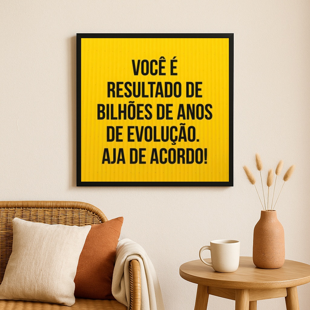 Quadro Decorativo Evolução Da Humanidade - 33x33 Cm