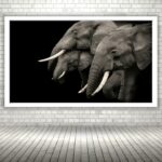 Quadro Decorativo Família Elefantes - 50x70 cm