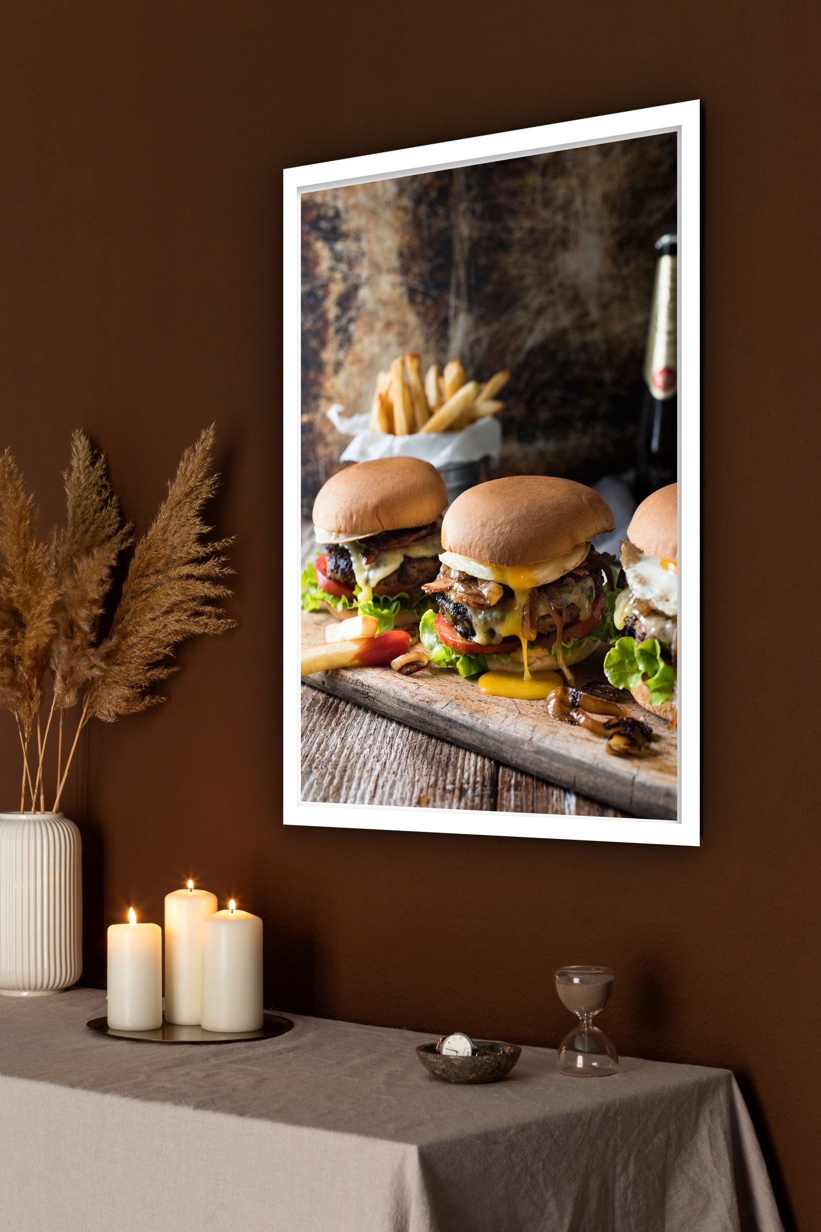 Quadro Decorativo Fotografia Hambúrguers - 70x50 cm