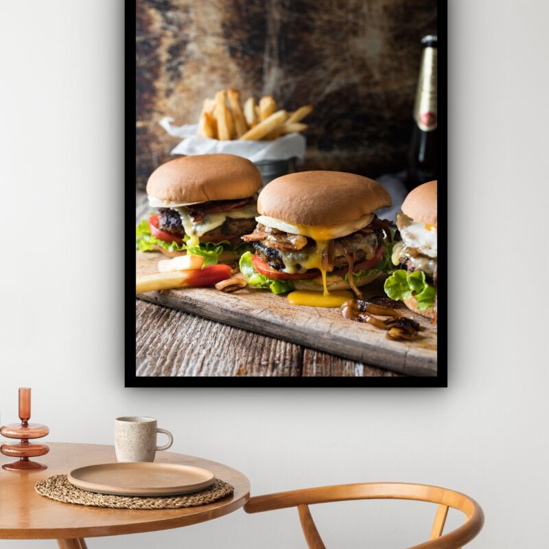 Quadro Decorativo Fotografia Hambúrguers - 70x50 cm