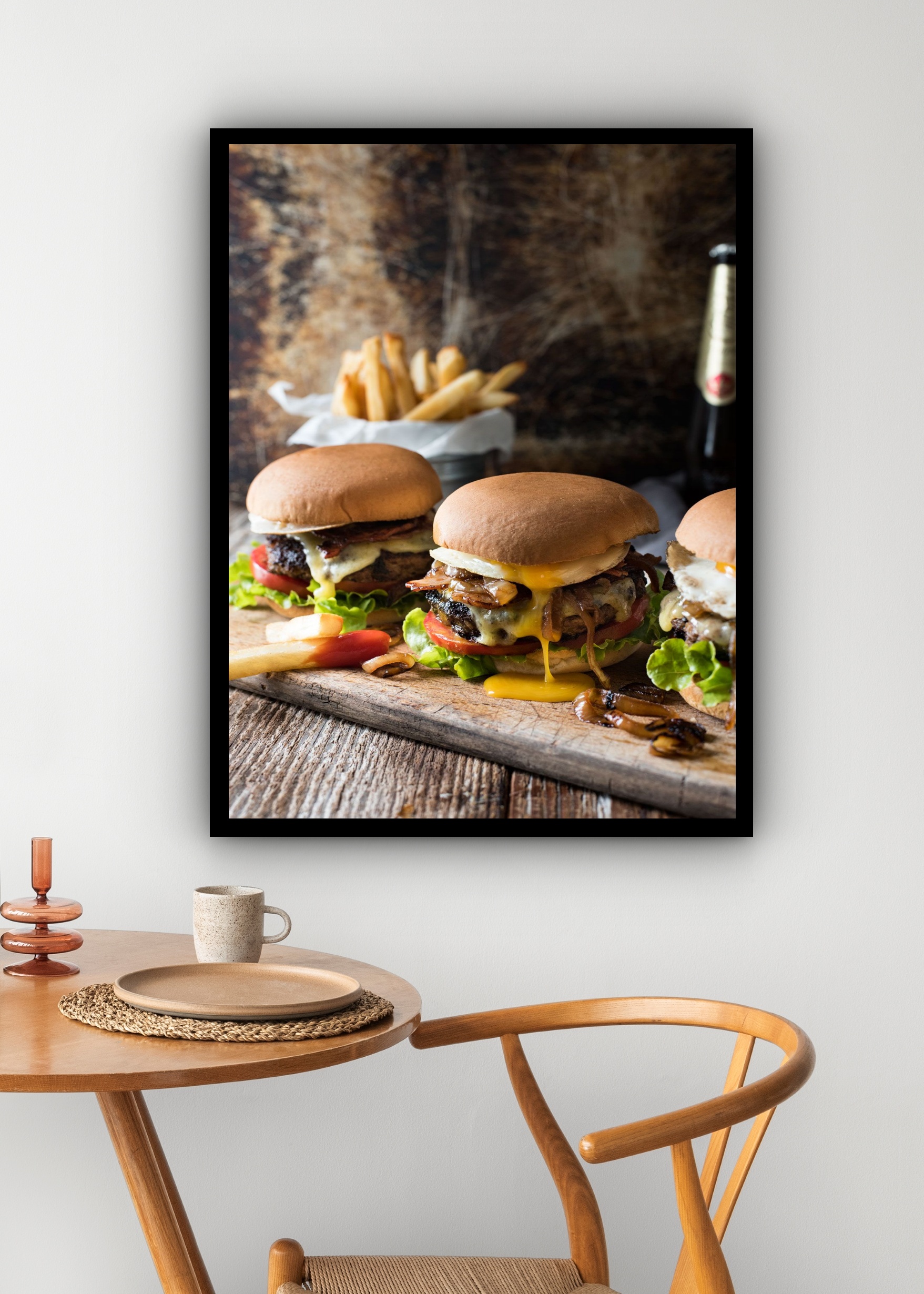 Quadro Decorativo Fotografia Hambúrguers - 70x50 cm
