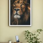Quadro Decorativo Fotografia Rosto Leão - 70x50 cm