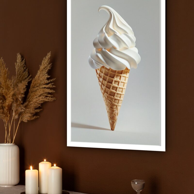 Quadro Decorativo Fotografia Sorvete Casquinha - 70x50 cm
