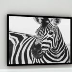 Quadro Decorativo Fotografia Zebra Preto e Branco - 50x70cm